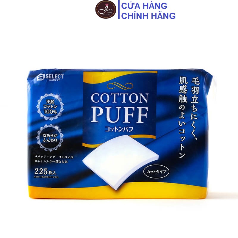 Bông Tẩy Trang S Select 100% Cotton Nhật Bản 225 miếng