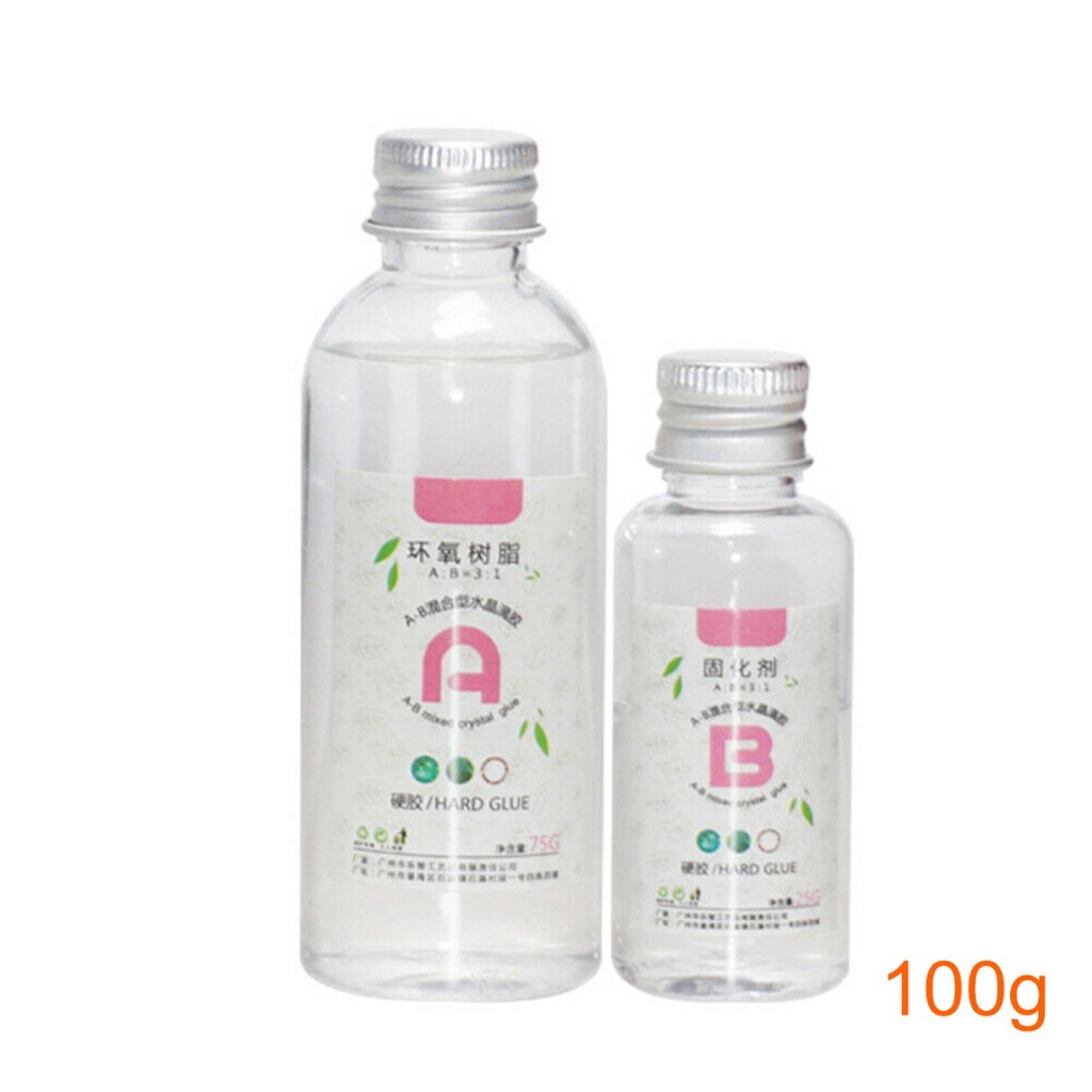 Set 100g Đá Pha Lê Epoxy A+B Làm Đồ Trang Sức Thủ Công
