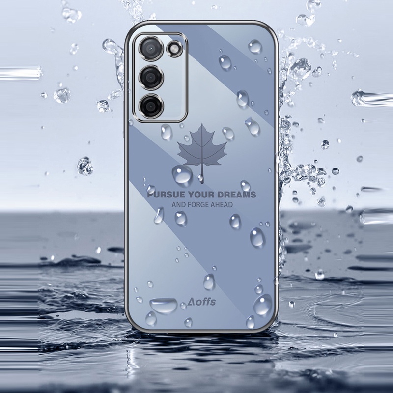 Ốp Điện Thoại Viền Vuông In Họa Tiết Lá Phong 6D Cho iNfinix Tecno 18 Pova 2 POP 5 LTE Zero X Pro Neo