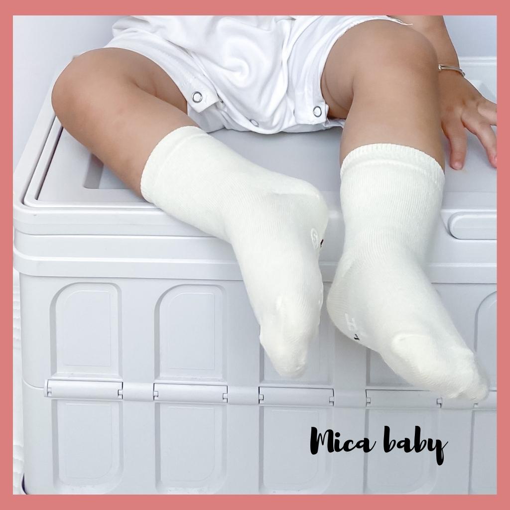 Tất vớ cao cổ màu trắng in hình thú dễ thương cho bé T30 Mica Baby