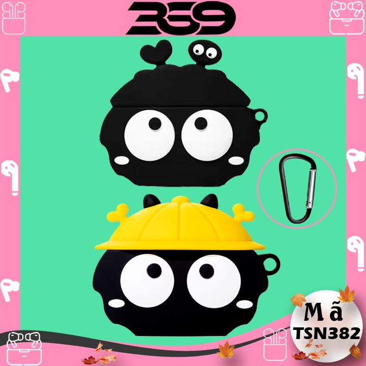 Ốp Airpods 1/2/3/Pro Black Totoro, Case Airpods cute - Mã TSN382