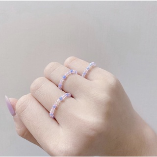 Nhẫn hạt cườm tím