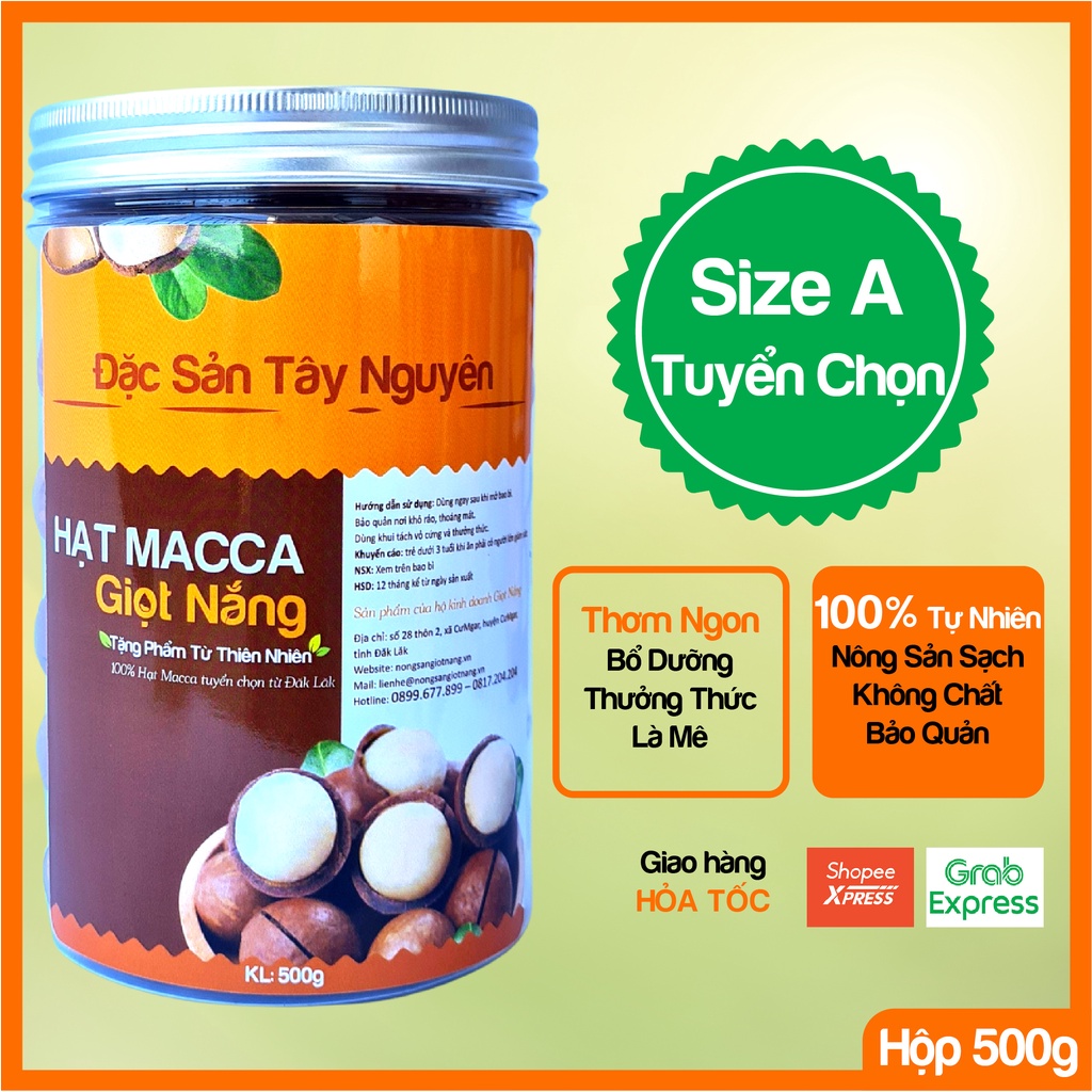 hạt macca nứt vỏ mắc ca Đăk Lăk sấy lạnh quả dễ tách giá tận xưởng giàu dinh dưỡng cho Mẹ Bầu hộp 500g từ GIỌT NẮNG