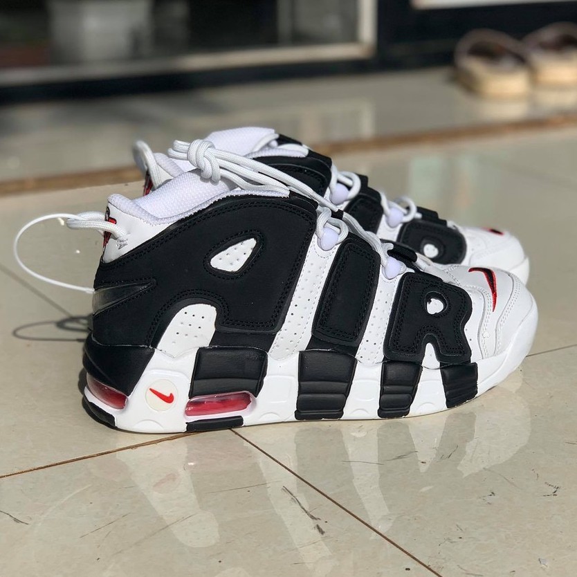 [Mã FATHANG5 giảm 10K đơn 50K] 🌸Giày Sneaker Uptempo Trắng chữ đen Unisex - KÈM HÌNH THẬT ( Gin store ) Gin Store V