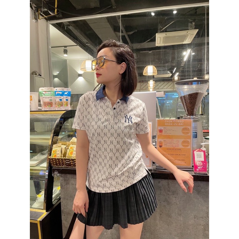 áo Polo NY MLB nữ có cổ tay ngắn form ôm hàng xuất sịn | BigBuy360 - bigbuy360.vn