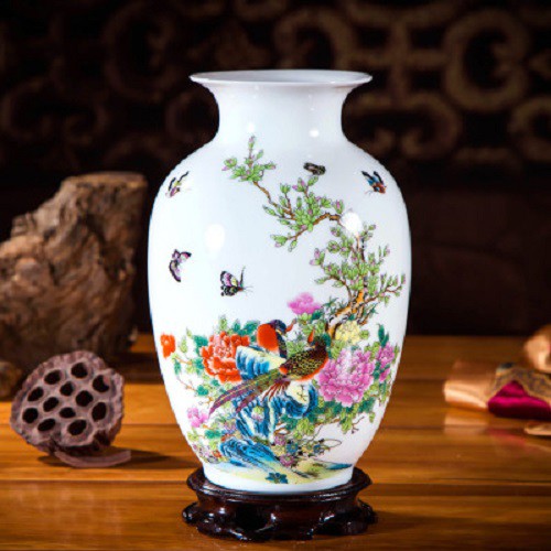 bình hoa gốm sứ con chim