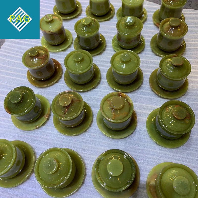 Chén Ngọc Onyx Marble, Chén Uống Trà - Vật Phẩm Phong Thuỷ Trang Trí, Làm Quà Tặng