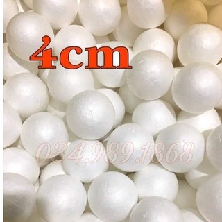 Quả cầu xốp/banh tròn xốp đường kính 4cm (100 quả) dùng làm cầu treo, lõi hoa, làm trái trâu trang trí cây thông noel,