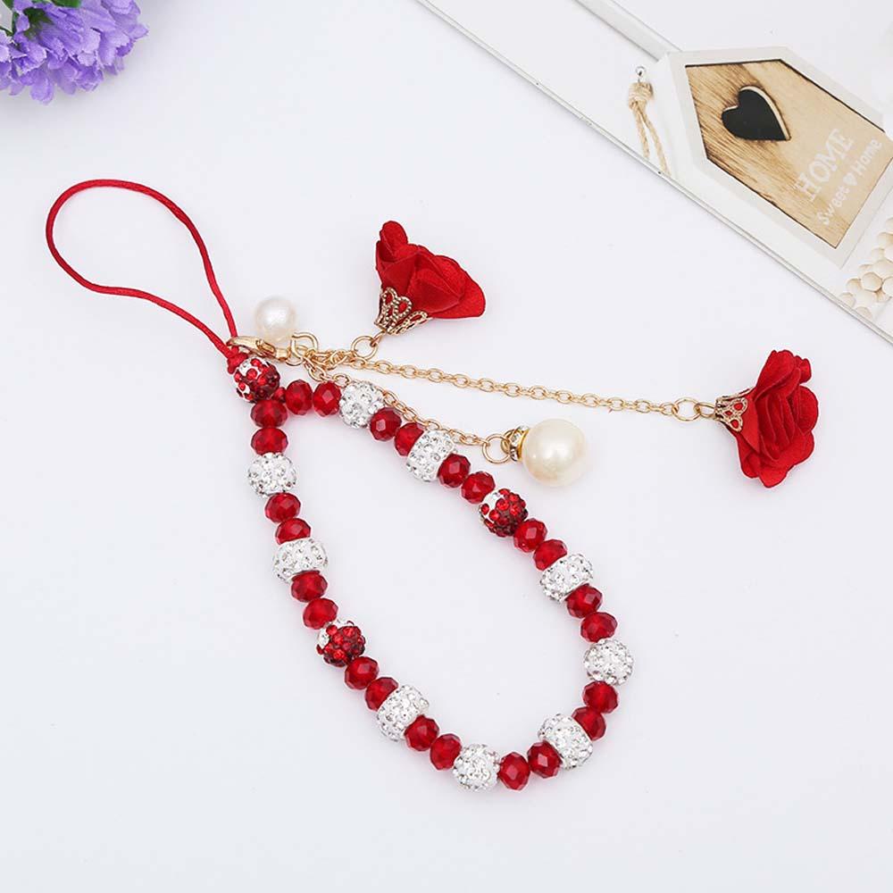 Dây Đeo Điện Thoại CLEOES Nhiều Màu Sang Trọng|Dây Xỏ Hạt Làm Vòng Đeo Tay Trang Trí Hình Hoa