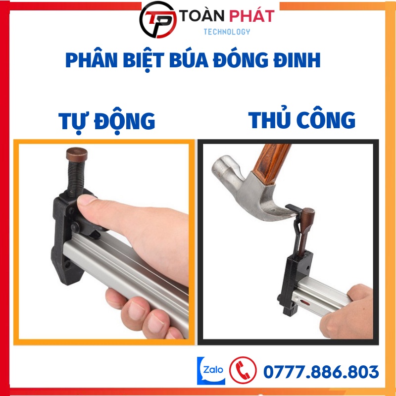 Dụng cụ đóng đinh st18- st18b tặng kèm hộp đinh, Búa đóng đinh bê tông tiện lợi cho dân kỹ thuật xây dựng sửa chữa