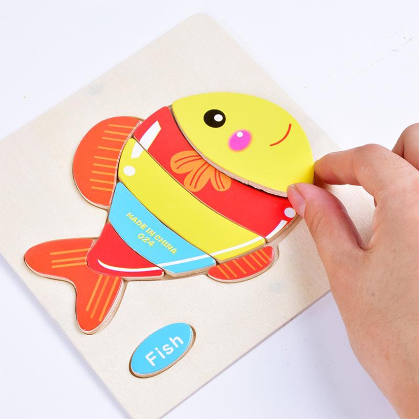 Đồ Chơi Xếp Hình, Lắp Ráp Tranh Ghép Gỗ 3D Nhiều Hình Ngộ Nghĩnh