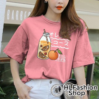 Áo Phông Form Rộng Tay Lỡ UNISEX Freesize 40-70Kg Chai nước Cam siêu dễ thương
