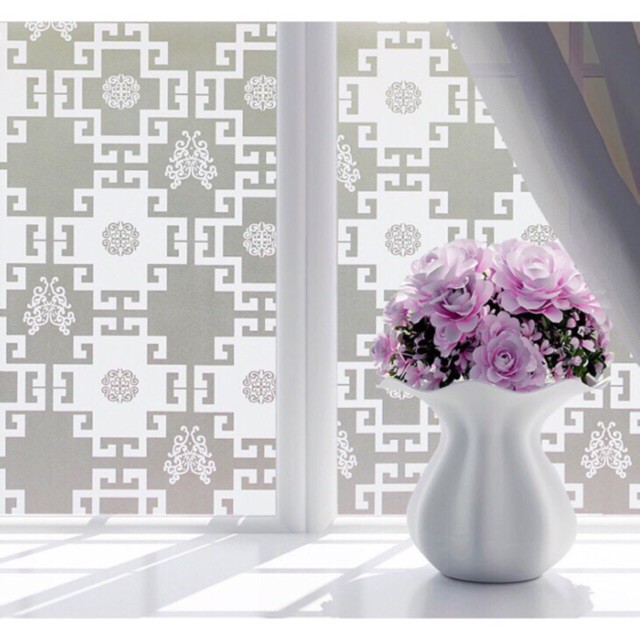 5M Giấy Dán Kính Họa Tiết  ô vuông trắng không cần keo - khổ 0.45m | BigBuy360 - bigbuy360.vn