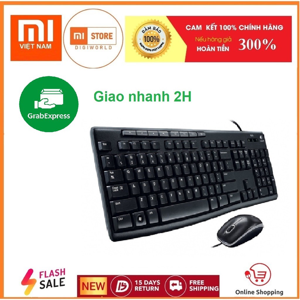 Combo Bàn Phím & Chuột Có Dây Logitech MK200 - Hàng chính hãng