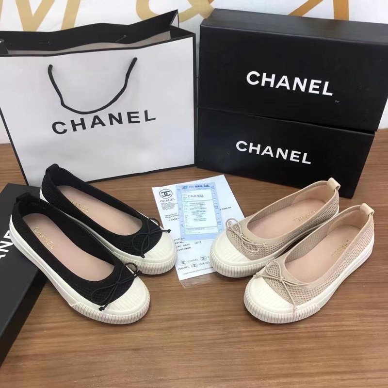Giày búp bê nơ đế bệt chun fullbox