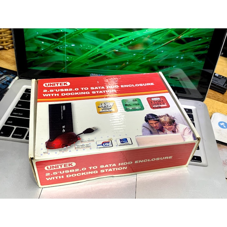 Hộp đựng ổ cứng 2.5&quot; + hub chia usb + đầu đọc thẻ nhớ hiệu unitek chính hãng Y-256hc, box usb