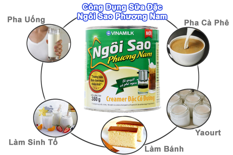 Sữa đặc có đường Ngôi sao Phương Nam xanh lá lon 380g