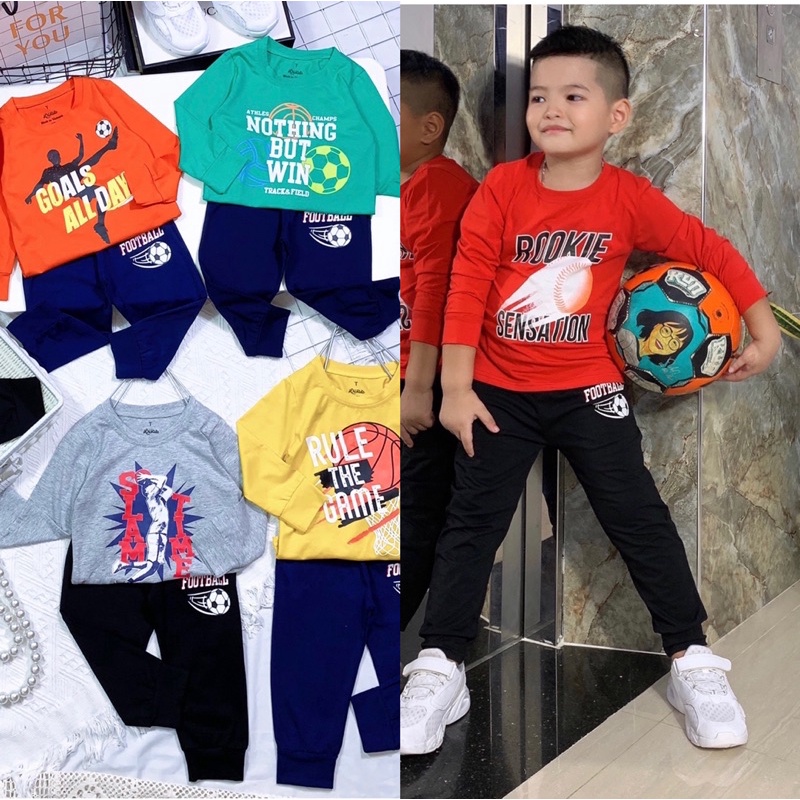 Bộ Quần Áo Thể Thao Bé Trai❤️Bộ dài tay cotton xuất dư cho bé -BT001