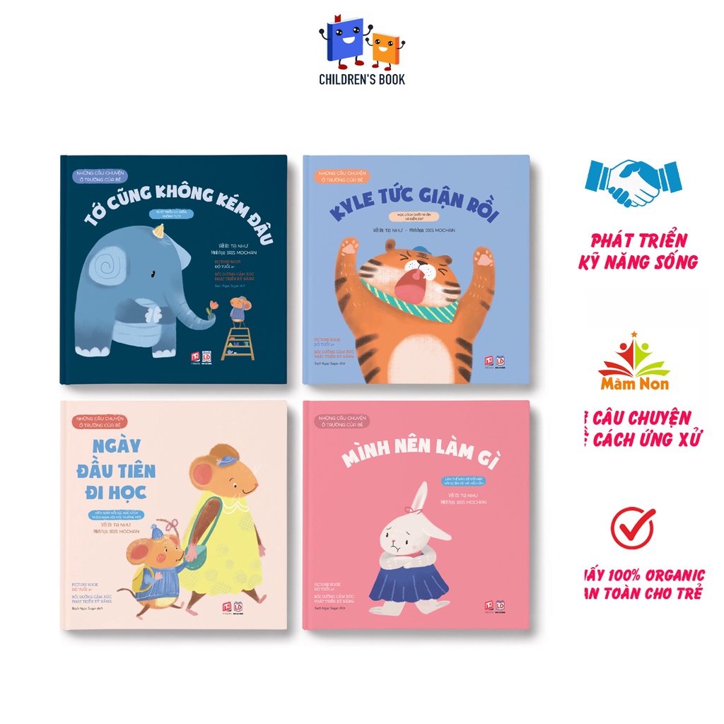 Sách - Truyện Tranh, Bộ 4 cuốn Những Câu Chuyện Ở Trường Của Bé (Tức giận rồi + Làm đi + Đi học + Kém đâu)