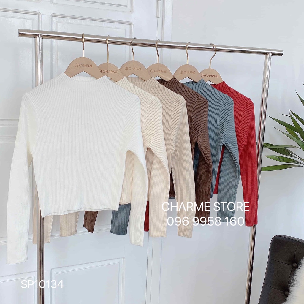 Áo len tăm nữ cổ tròn len loại dày len lì thiết kế Charme 10134 | BigBuy360 - bigbuy360.vn