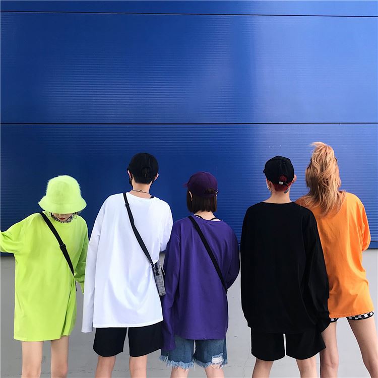 [𝐅𝐑𝐄𝐄𝐒𝐇𝐈𝐏 𝐓𝐔̛̀ 𝟐𝟎𝐊] ÁO THUN DÀI TAY MÀU PHONG CÁCH HÀN QUỐC  - TAY XUÔNG - UNISEX SIÊU NGẦU | BigBuy360 - bigbuy360.vn