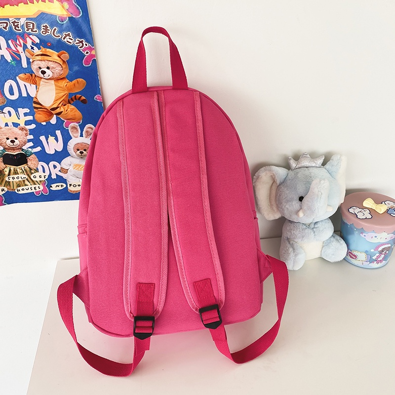 Balo Vải Canvas Họa Tiết Quái Vật Hoạt Hình Dễ Thương Cho Nữ