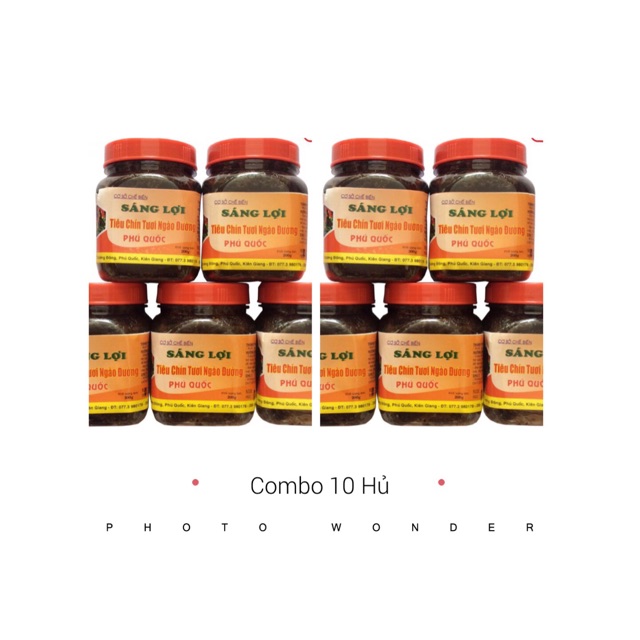 [Combo Siêu Tiết Kiệm] Tiêu Ngào Đường Sáng Lợi Đặc Sản Phú Quốc Hủ 200G (Combo 10 Hủ)