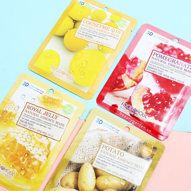 Mặt Nạ Hàn Quốc Dưỡng Da 3D Foodaholic Natural Essence Mask (23g) - Amora Skinlab | Thế Giới Skin Care