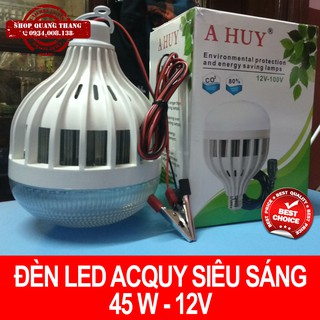 Bóng đèn LED kẹp bình ắc quy tản nhiệt siêu sáng 45W-12V