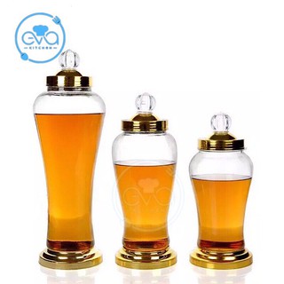 Bình Ngâm Thủy Tinh 4 Lít Có Van Dáng Củ Sâm HS4LV