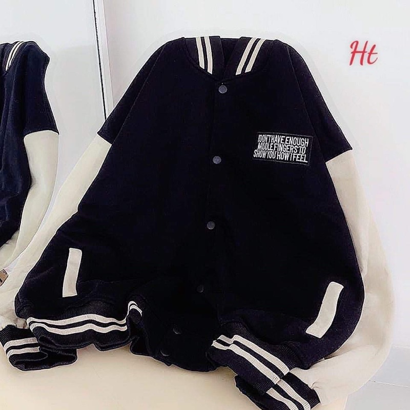 Áo bomber nỉ phối tay 3 dòng chữ H2AD