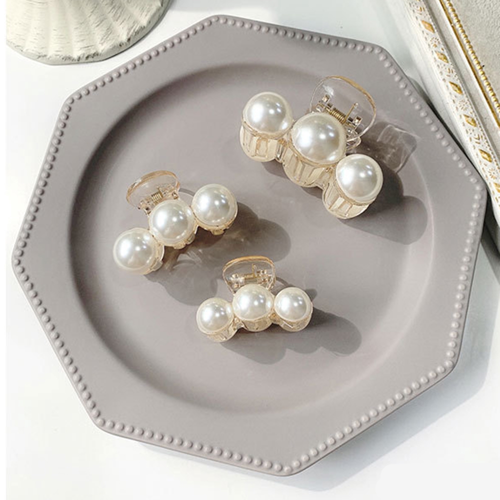 Kẹp tóc kiểu càng cua đính hạt ngọc trai nhân tạo kiểu dáng thanh lịch dành cho nữ