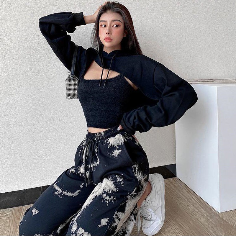 Áo hai dây ngắn màu trơn thiết kế đơn giản thời trang cho nữ