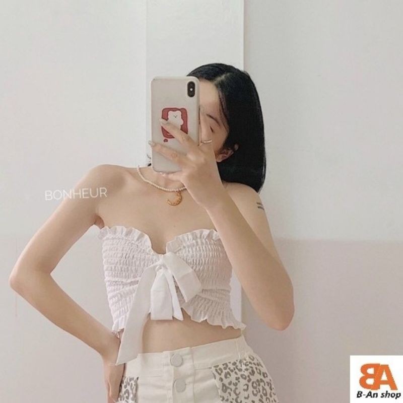 Áo ống phối dây cột nơ