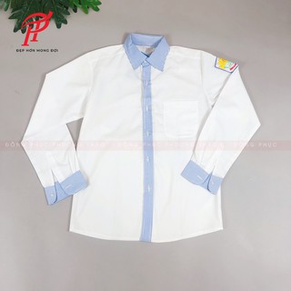 Áo sơ mi nam dài tay đồng phục học sinh trường Kim Liên cấp 3