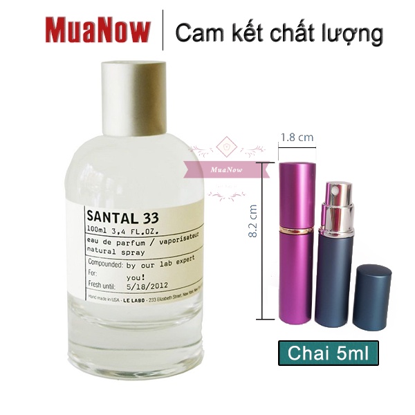 [Mẫu thử mini] Nước hoa Le Labo Santal 33 (đàn hương, tuyết tùng, bạch đậu khấu, giấy cói, hổ phách) | Thế Giới Skin Care