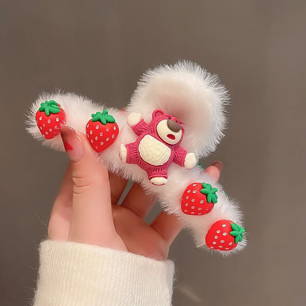 Kẹp tóc hình chú gấu/ dâu tây phong cách Hàn Quốc dễ thương thời trang thu đông cho nữ