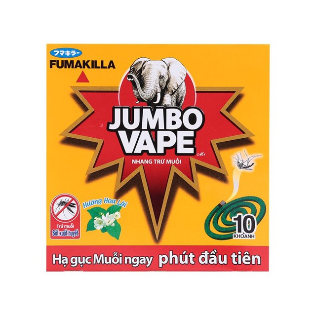 NHANG MUỖI JUMBO VAPE ÍT KHÓI HỘP 12 KHOANH