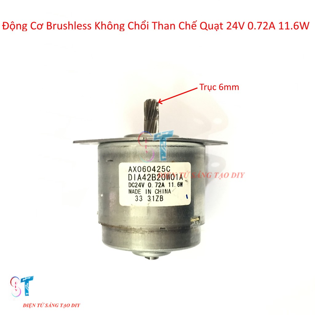 Động Cơ Brushless Không Chổi Than Chế Quạt 12V-24V 0.72A 11.6W trục 6mm