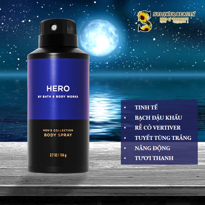 ♛ For Men | 🌳 Xịt Thơm Khử Mùi Lưu Hương Toàn Thân Cho Nam Bath & Body Works Body Spray - HERO | LEGEND | CHAMPION