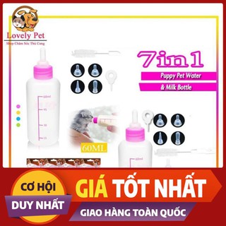 HN1210[Giảm 40k Đơn Tối Thiểu 515k] Bình sữa 50ml cho mèo con/ cún con chất liệu silicone