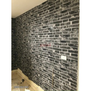 Giấy dán tường 3d đẹp, giả gạch đỏ, gạch trắng, tấm ốp 3d tạo điểm nhấn, dán phóng khách đẹp