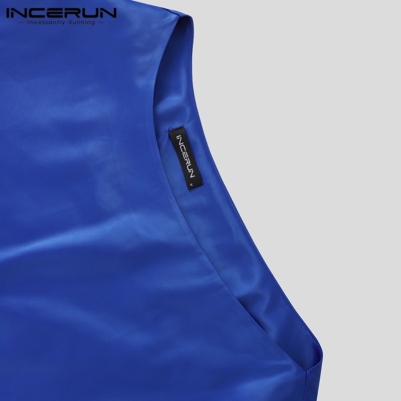 Áo INCERUN tay dài lệch vai thời trang 2 màu tùy chọn dành cho bạn nam