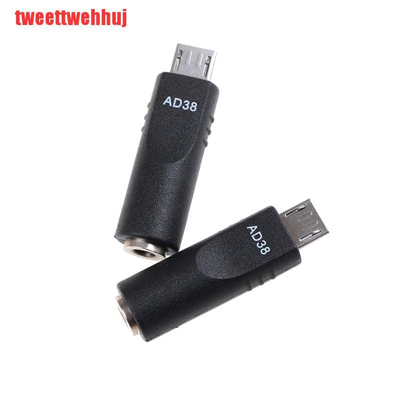 DC Bộ 2 Đầu Chuyển Đổi Từ Cổng 3.5mm X 1.1mm Sang Micro Usb 5 Pin