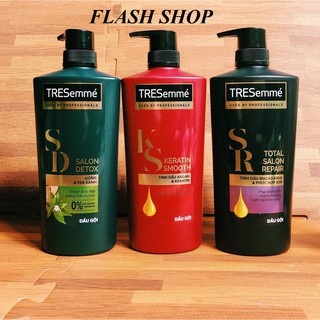 Dầu gội/Dầu xả TRESEMME 640G/620G salon detox, keratin smooth, platinum strength