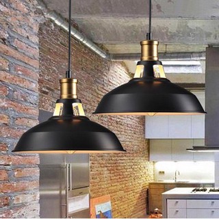 Đèn thả chao nhôm hở cổ đui đồng trang tri cà phê