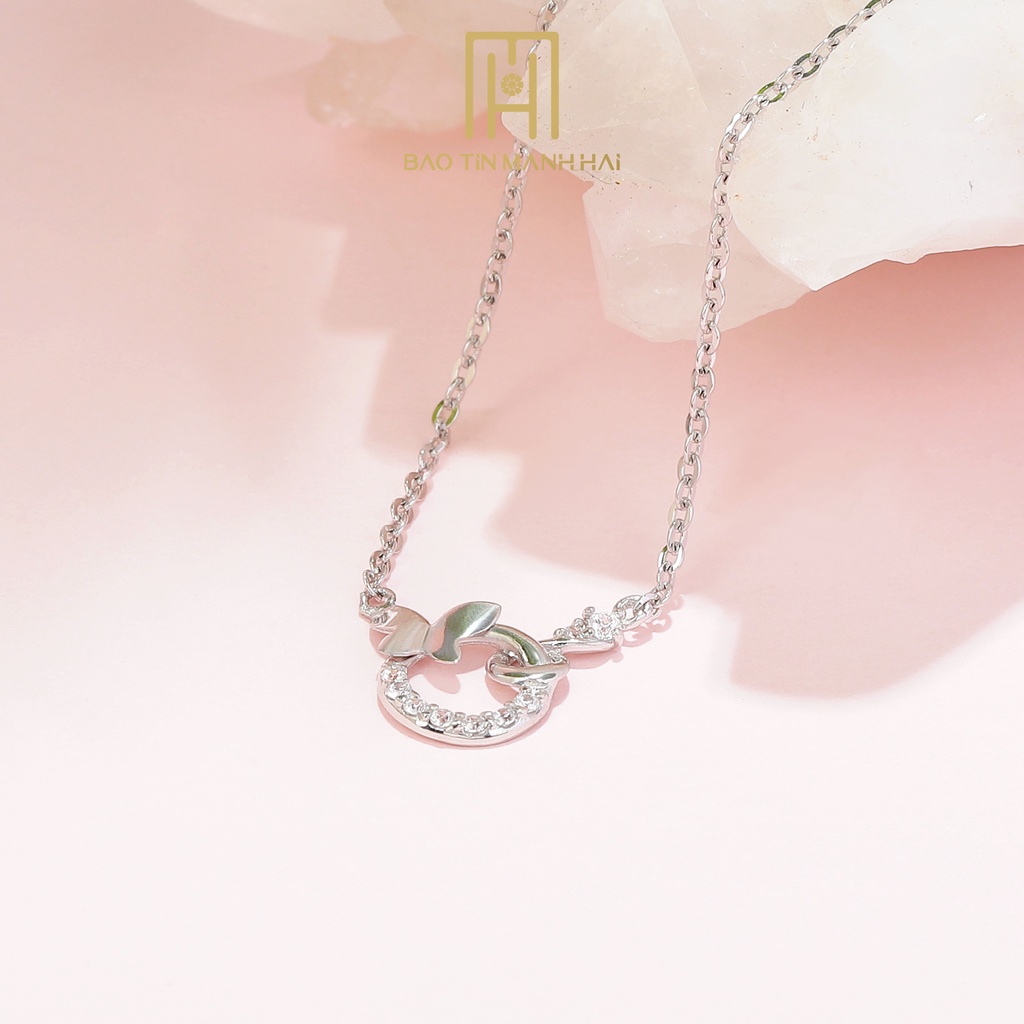 Dây chuyền bạc xi cao cấp bướm đậu mặt trời hi vọng phong cách HQ trẻ trung DB15 Bảo Tín Mạnh Hải