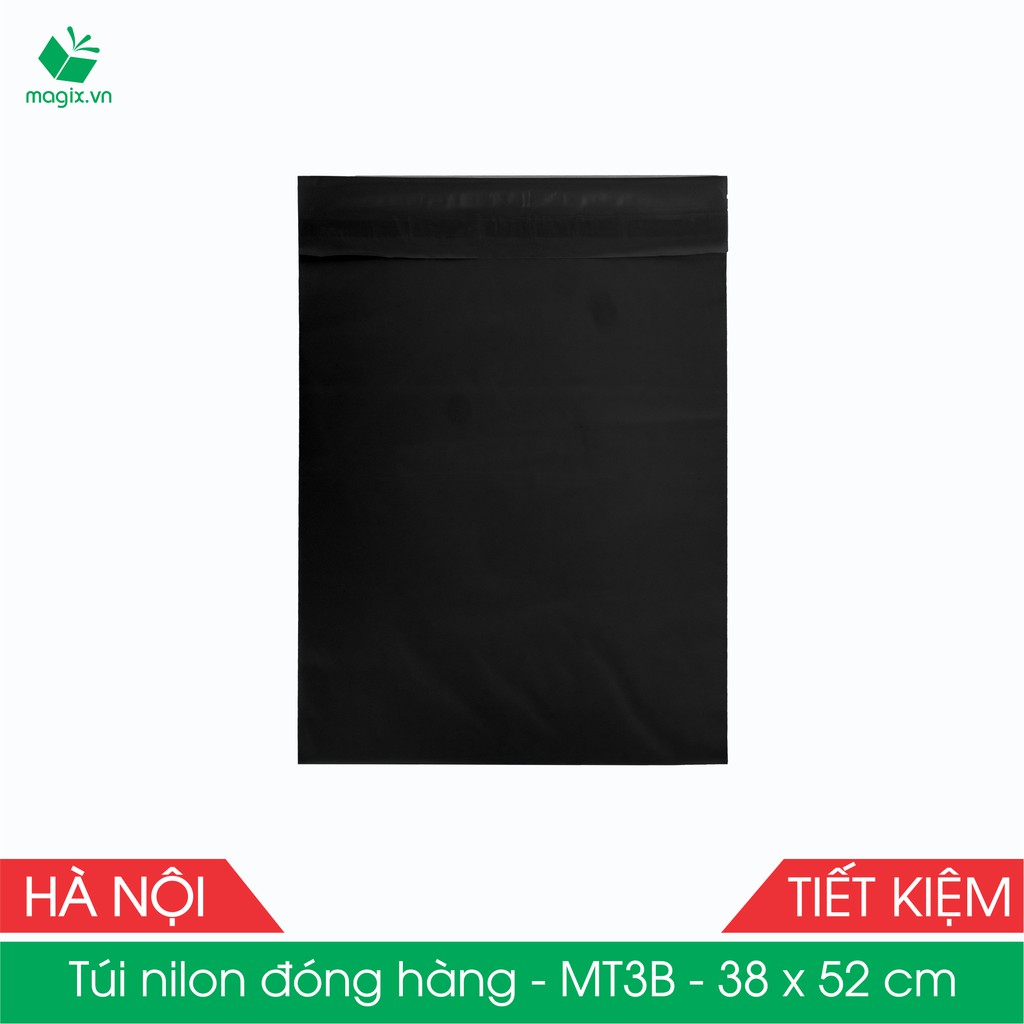 MT3B - 38x52 cm - Túi nilon TIẾT KIỆM gói hàng - 100 túi niêm phong đóng hàng màu ĐEN