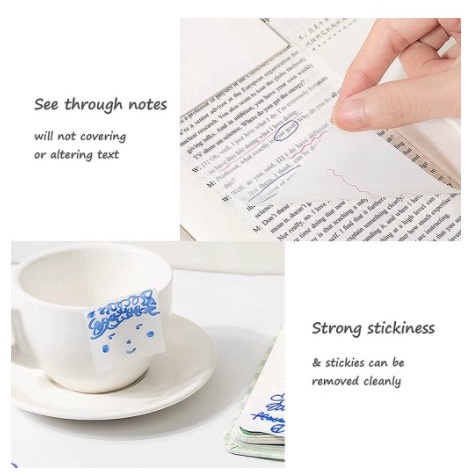 Bộ 50 Giấy Note Ghi Chú Trong Suốt Chống Thấm Nước
