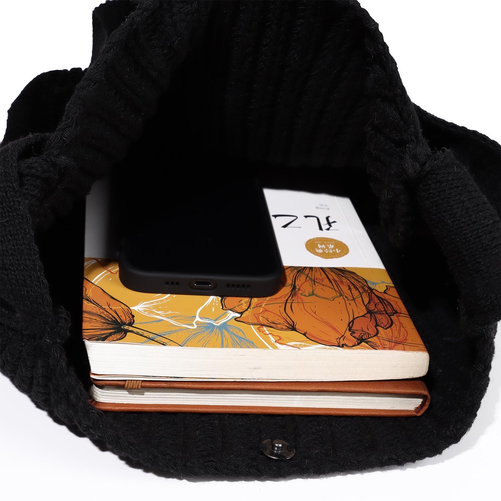 Túi Tote Đan Len Thiết Kế Đục Lỗ Thời Trang Cho Nữ